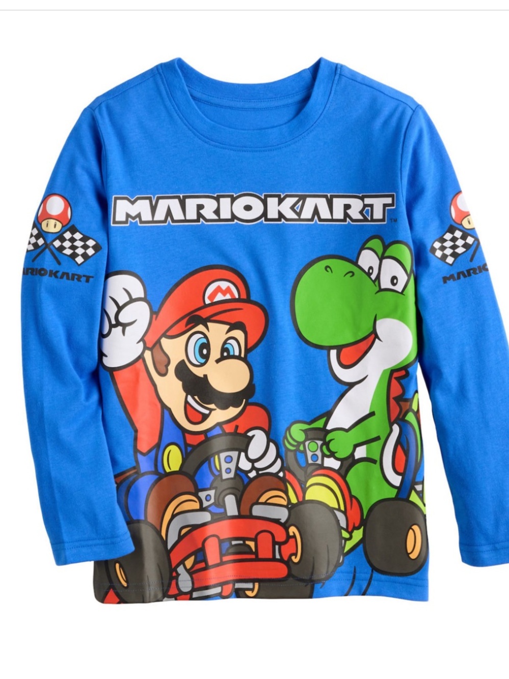 Nintendo Mario Kart Blue Graphic Long Sleeve Tee size 12 months